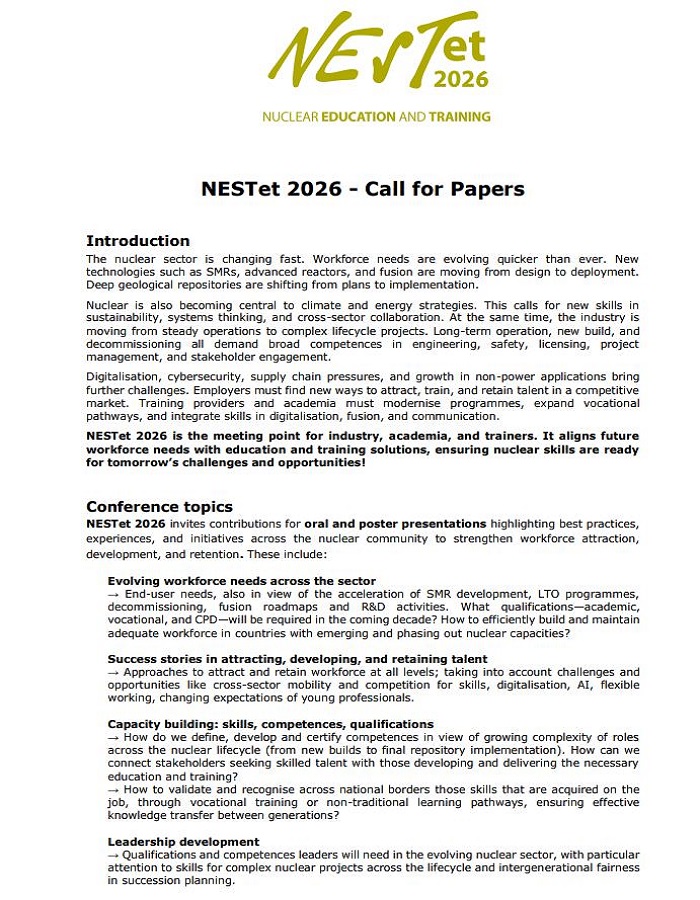 NESTet 2026 - Call for Papers